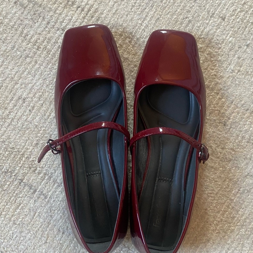 Franco Sarto Tinley Cherry Red Patent Mary Jane Flats